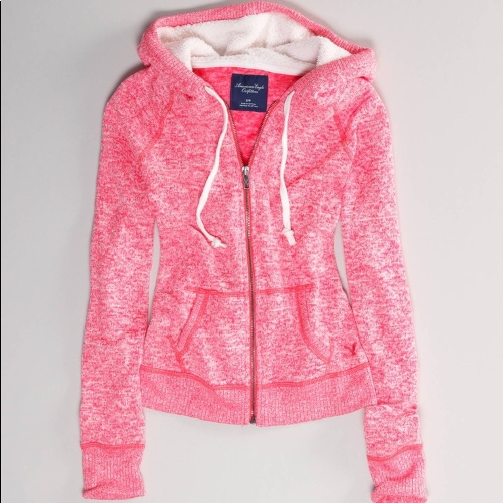 American Eagle Heathered Zip Hoodie